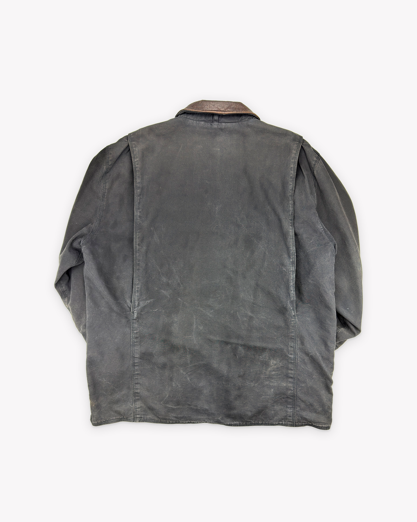 90s J.Crew Leather Collar Barn Jacket: Black XL