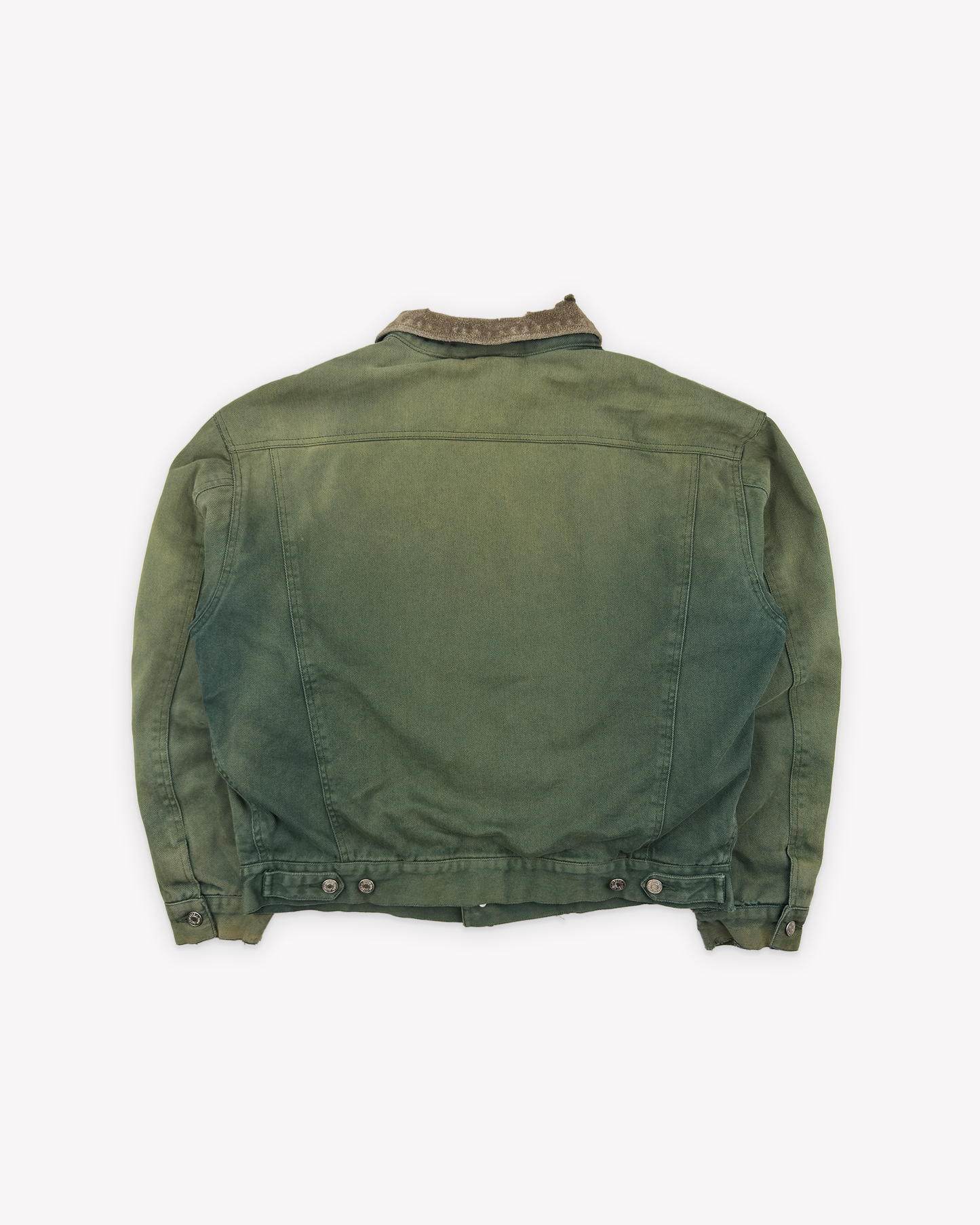 90s J.Crew Suede Collar Flannel Lined Trucker Jacket: Green L