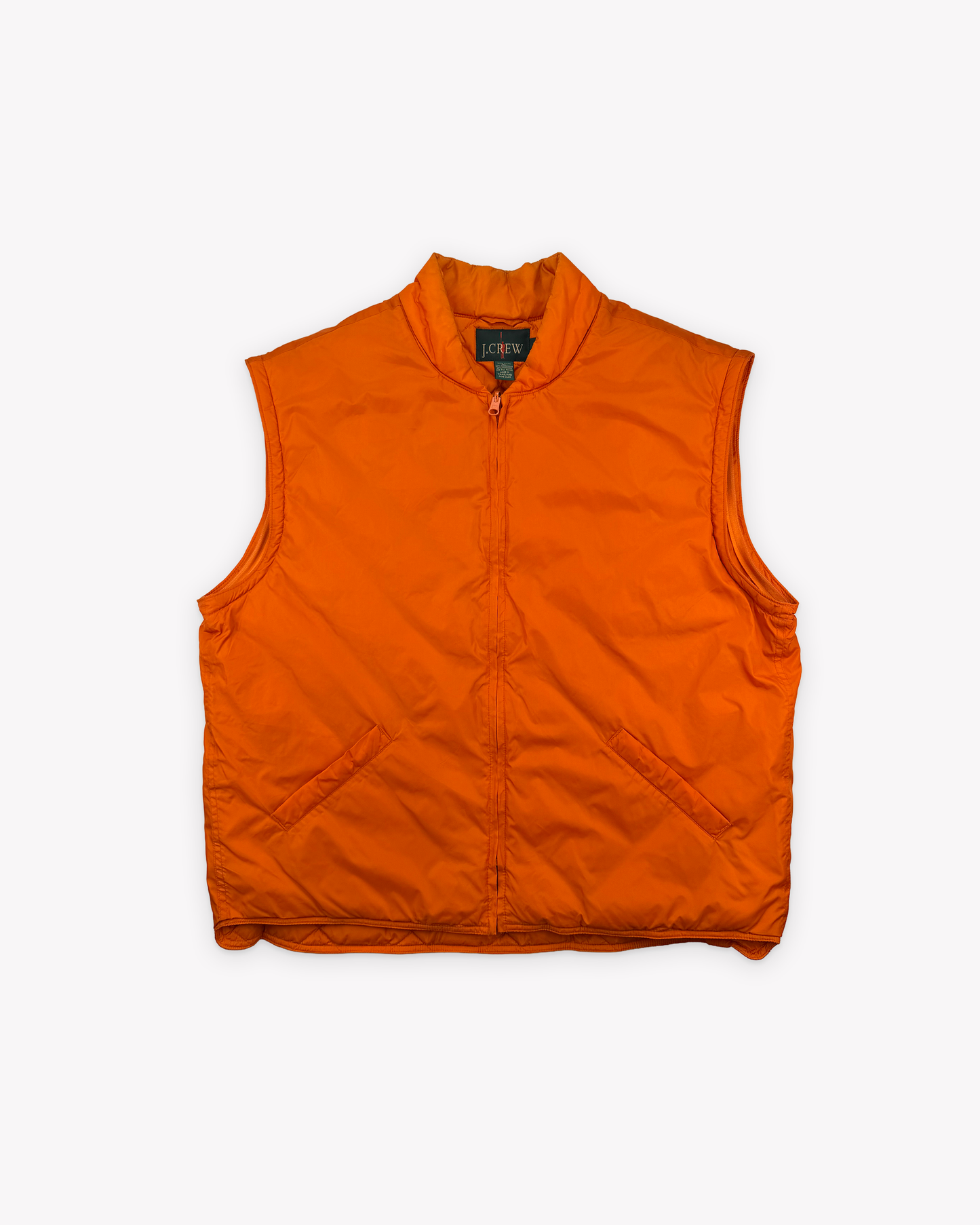 90s J.Crew Removable Sleeves Nylon Down Jacket: Orange L