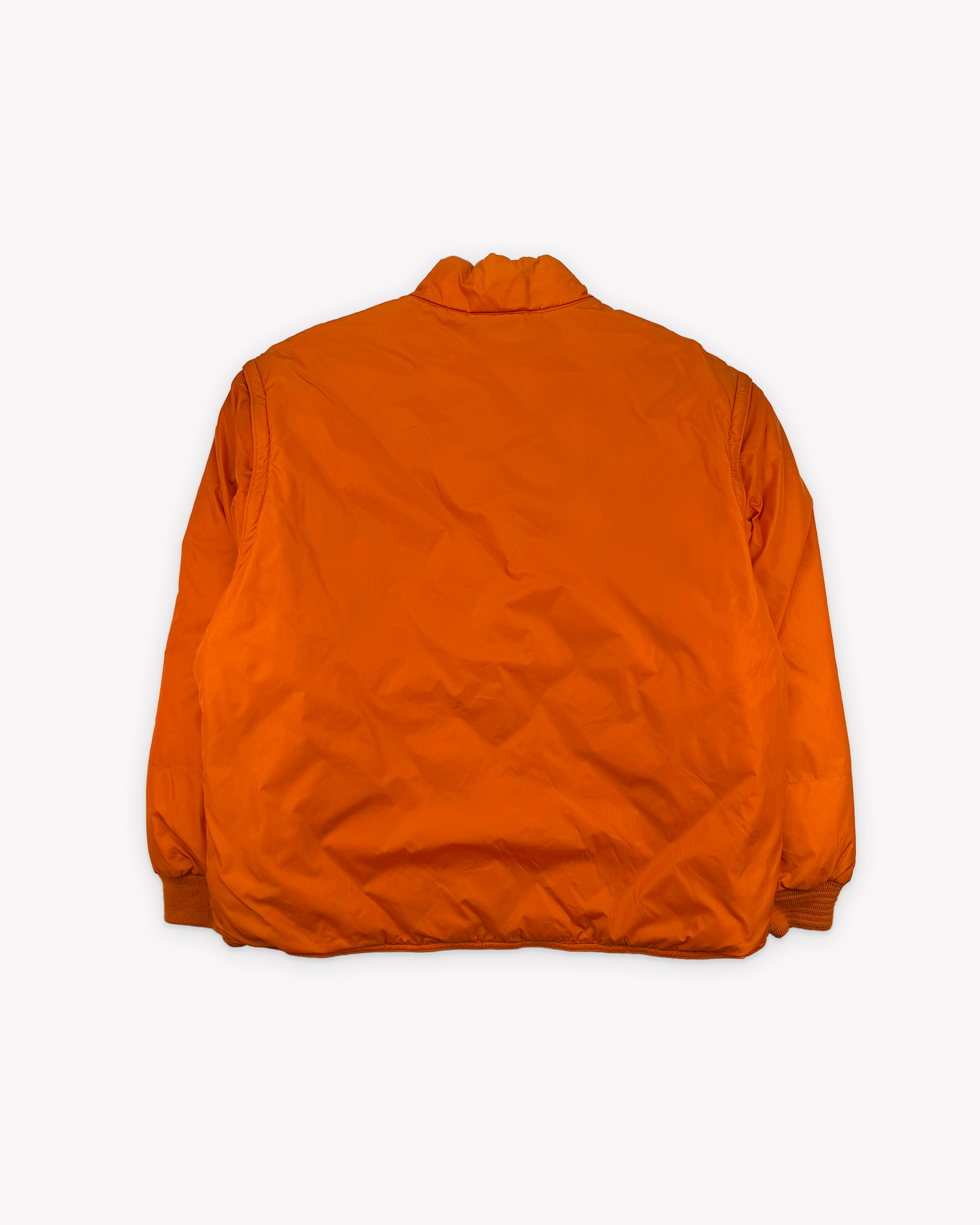 90s J.Crew Removable Sleeves Nylon Down Jacket: Orange L