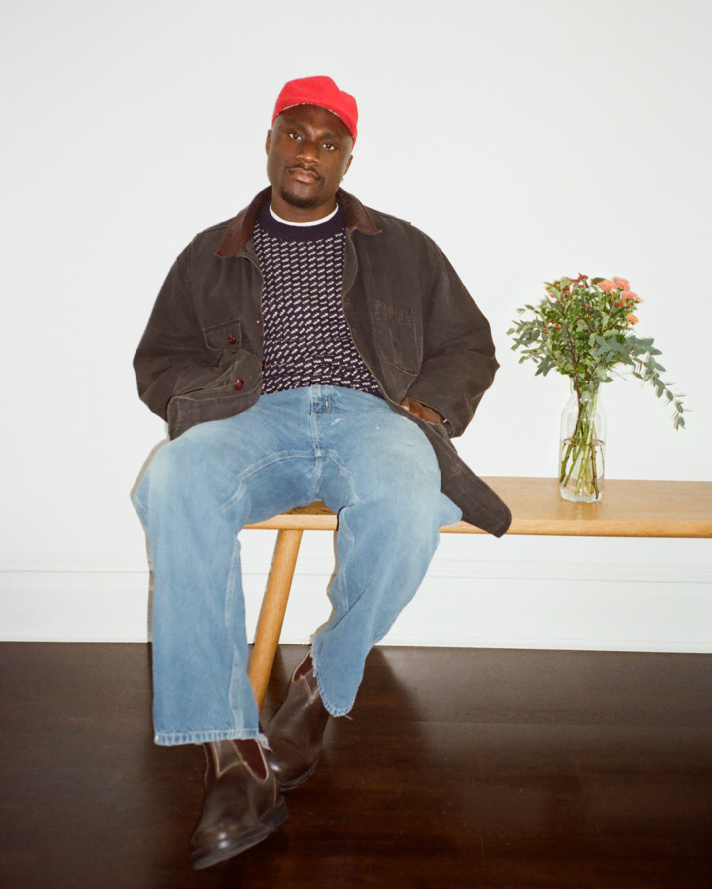 90s J.Crew Leather Collar Barn Jacket: Black XL