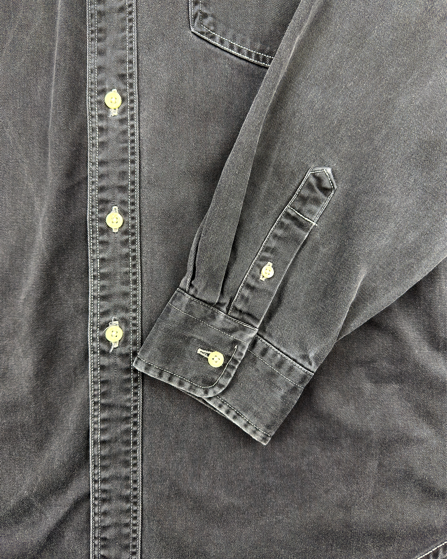 90s J.Crew Contrast Stitch Heavy Twill Shirt: Black XL