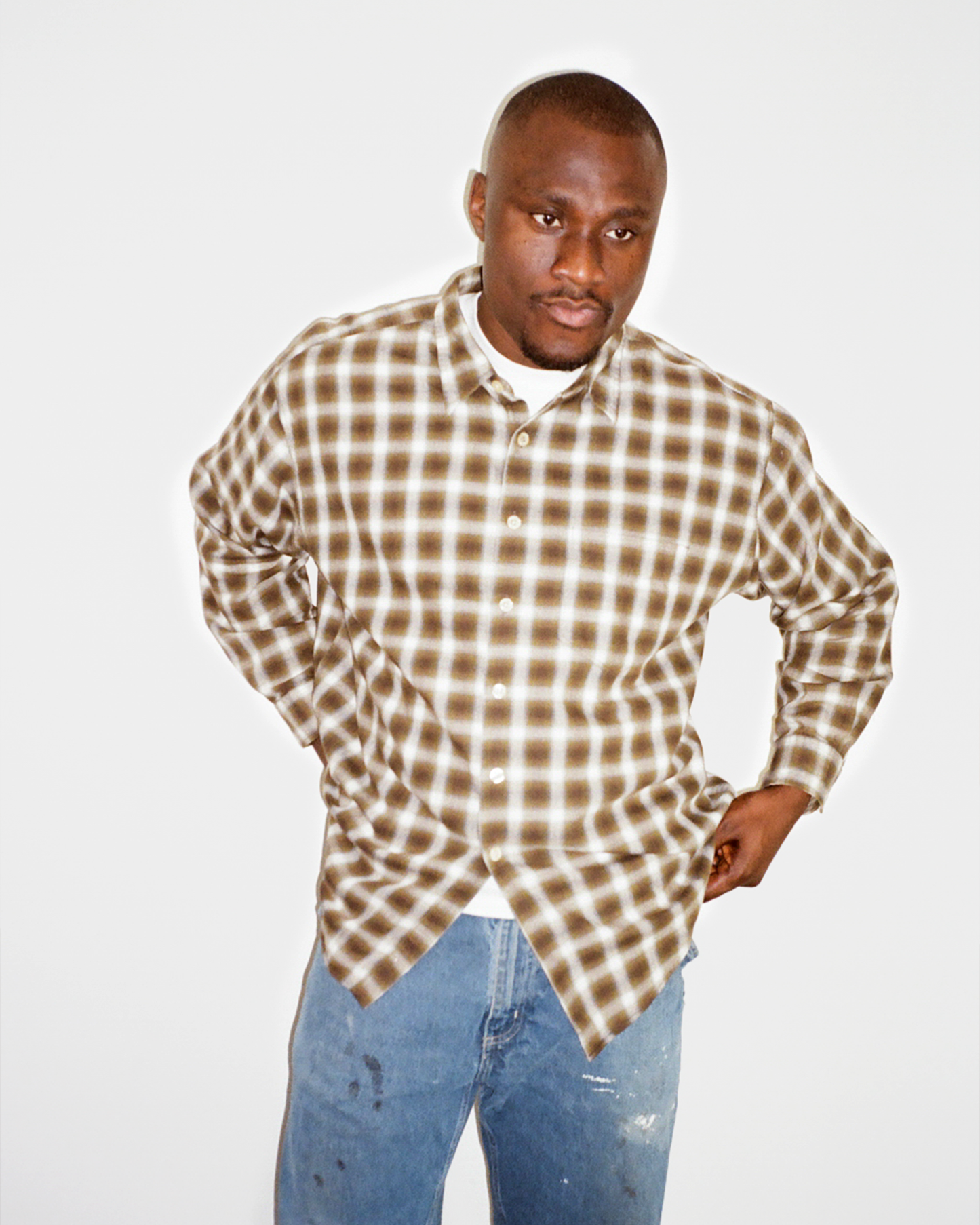 90s J.Crew Shadow Plaid Shirt: Olive XL