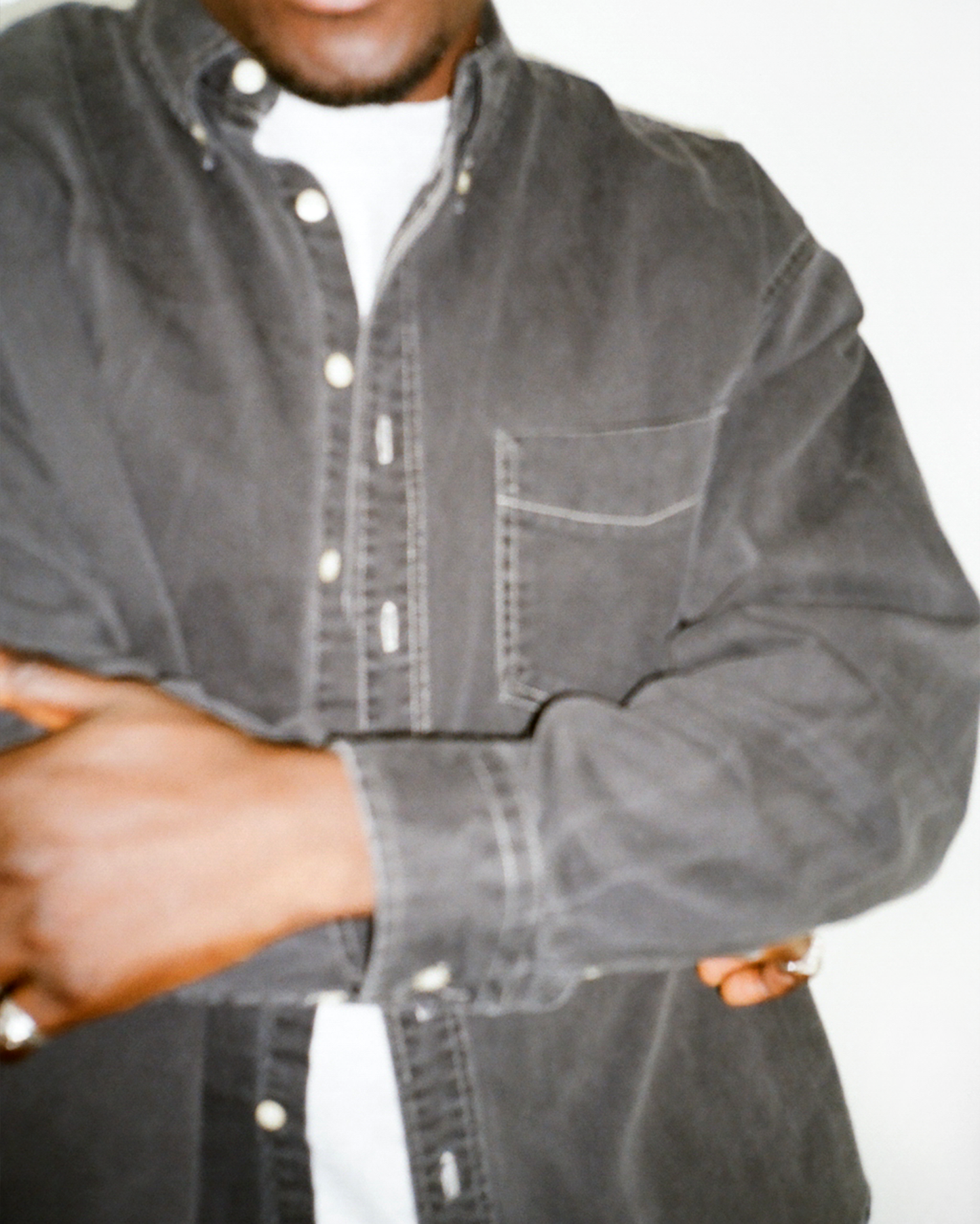 90s J.Crew Contrast Stitch Heavy Twill Shirt: Black XL