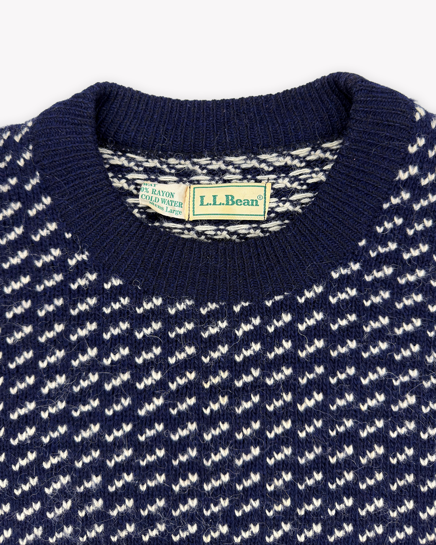 80s L.L.Bean Norwegian Bird's Eye Sweater: Navy L