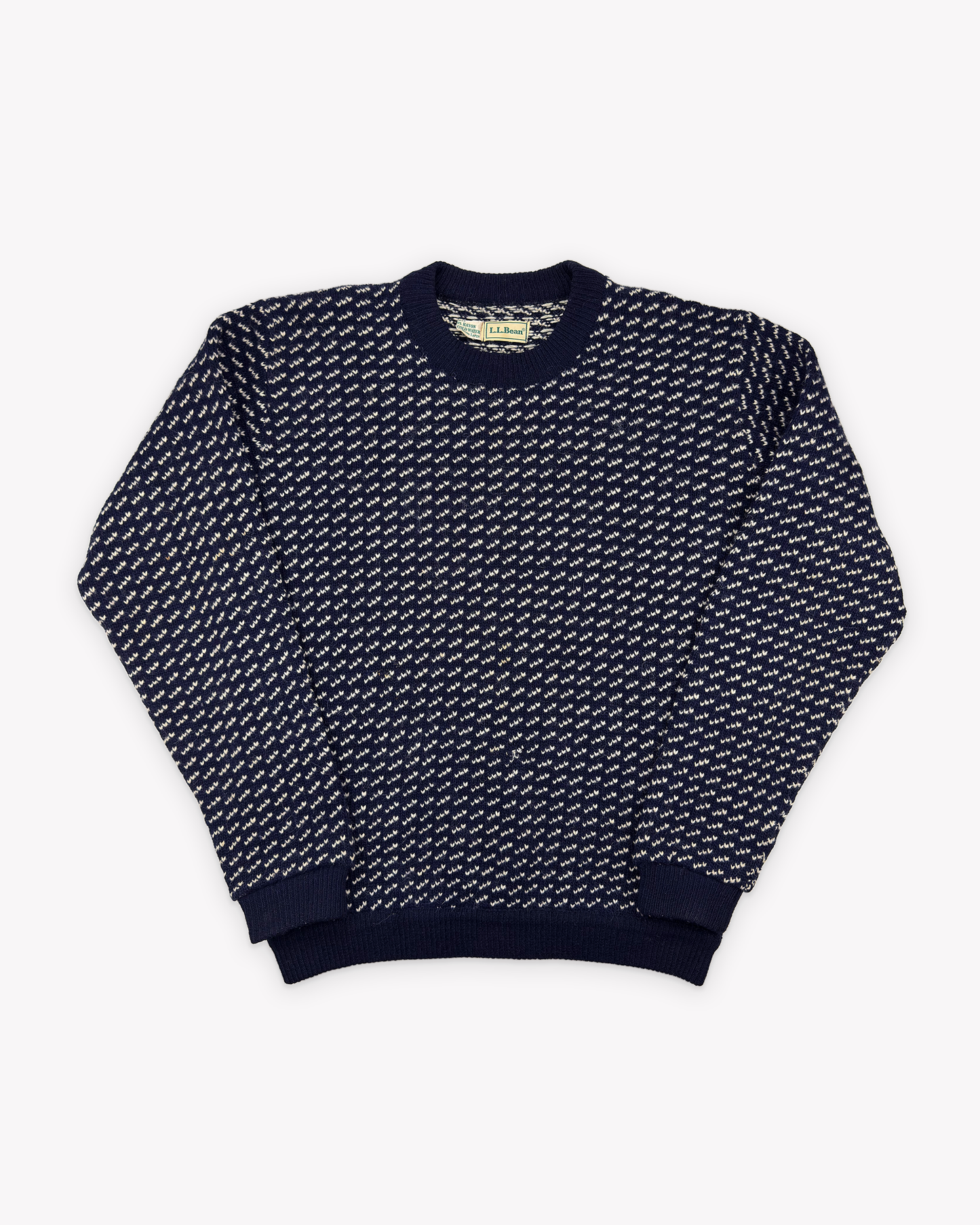 80s L.L.Bean Norwegian Bird's Eye Sweater: Navy L