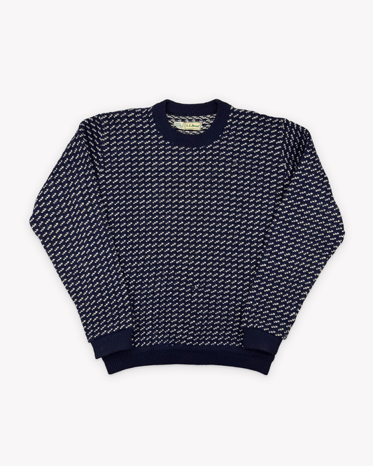 80s L.L.Bean Norwegian Bird's Eye Sweater: Navy L