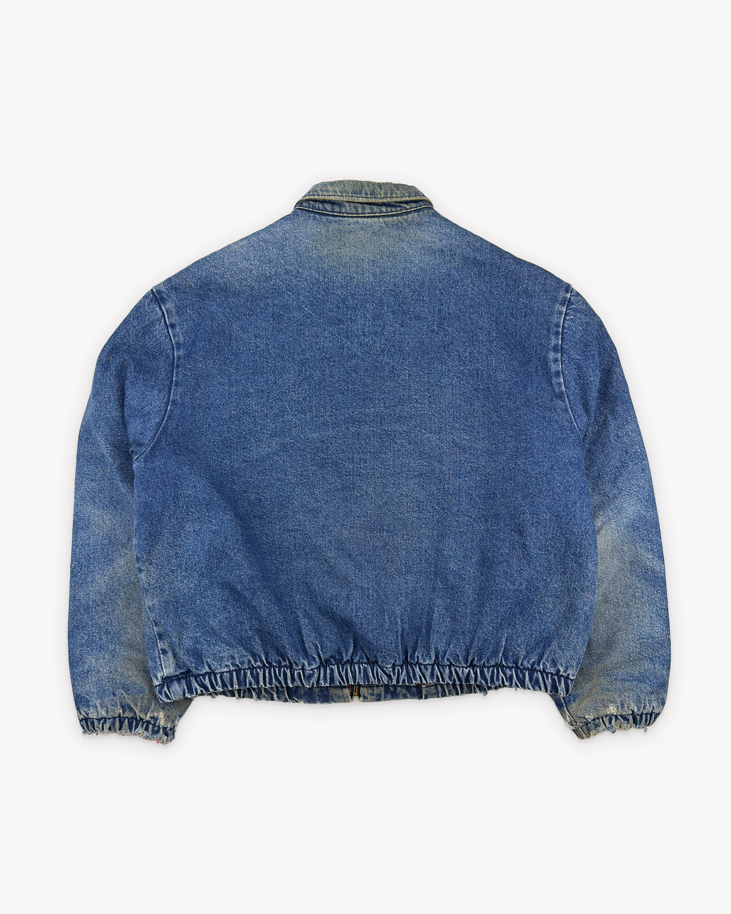 80s L.L.Bean Flannel Lined Denim Harrington Jacket: Blue L