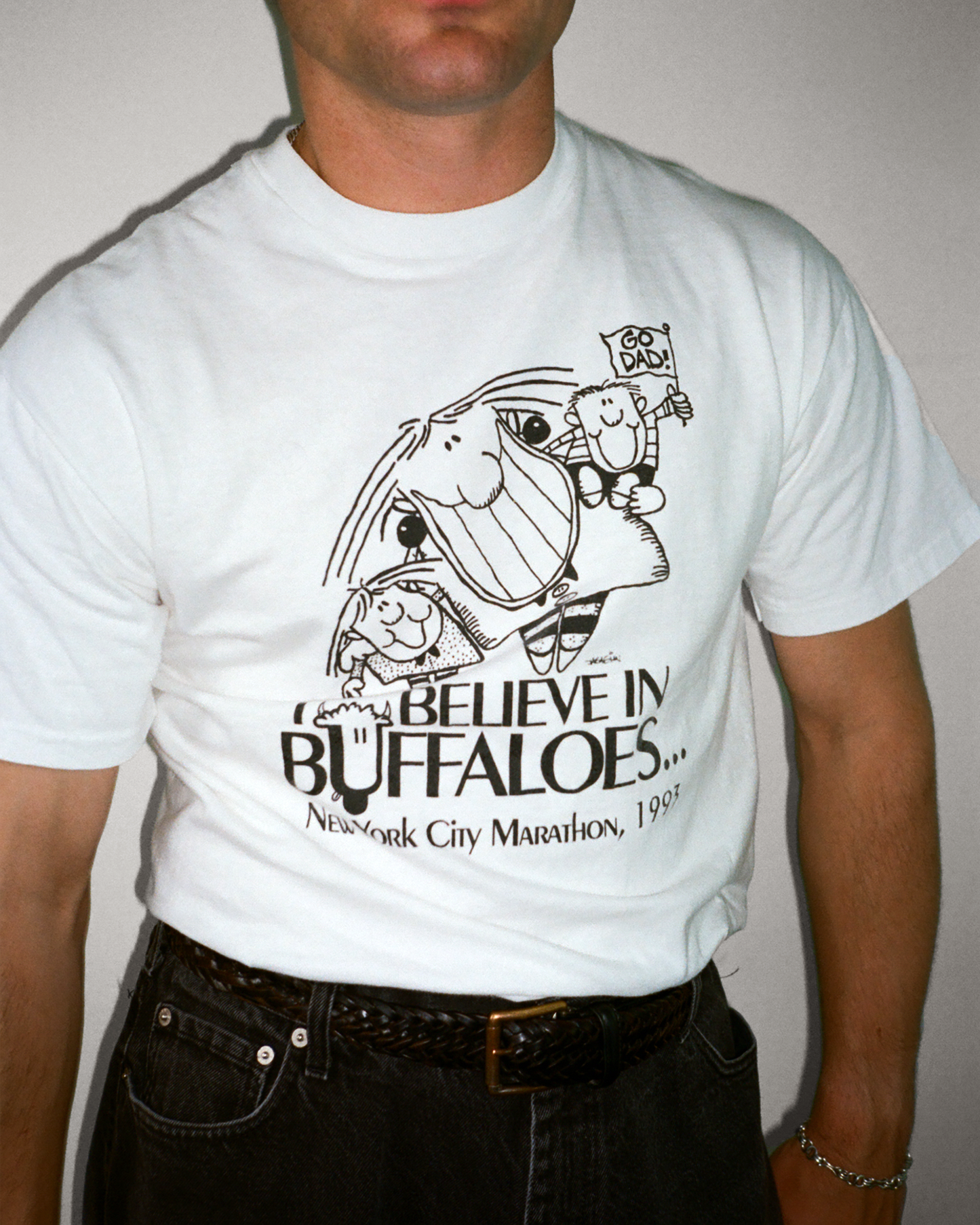 1993 NYC Marathon Single Stitch Tee: White M