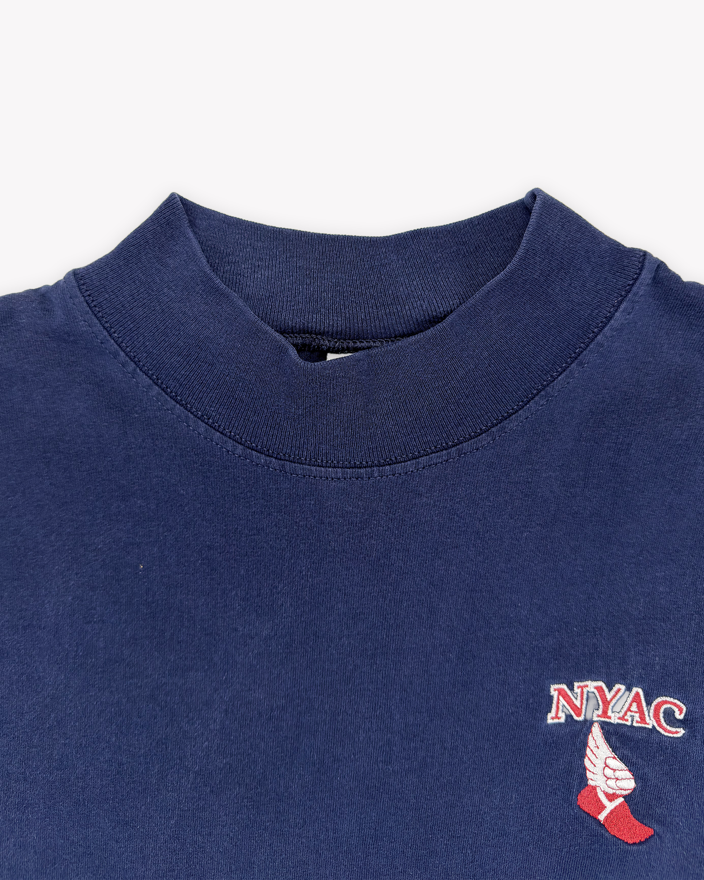 90s NYAC Mock Neck LS Tee: Navy L