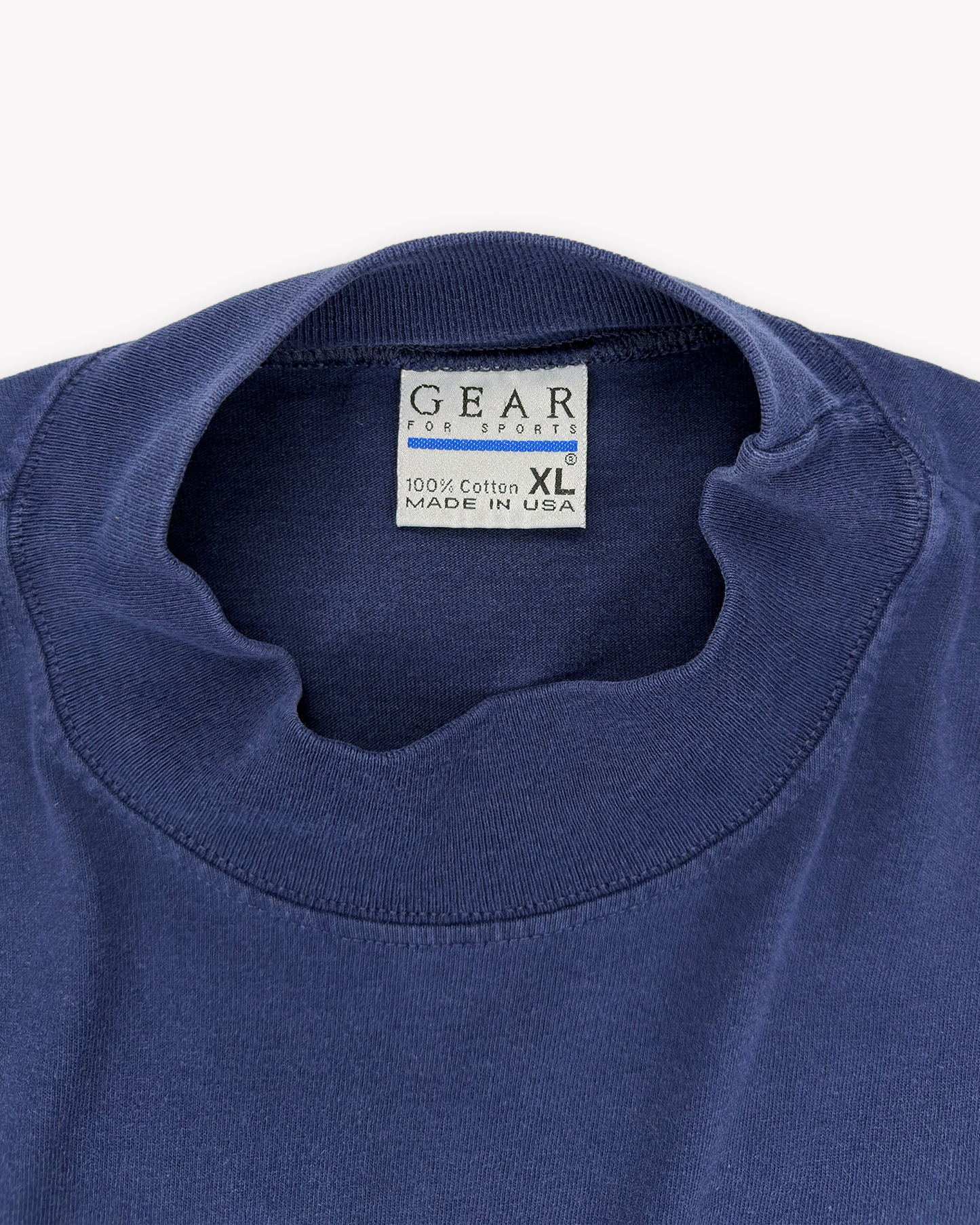 90s NYAC Mock Neck LS Tee: Navy L