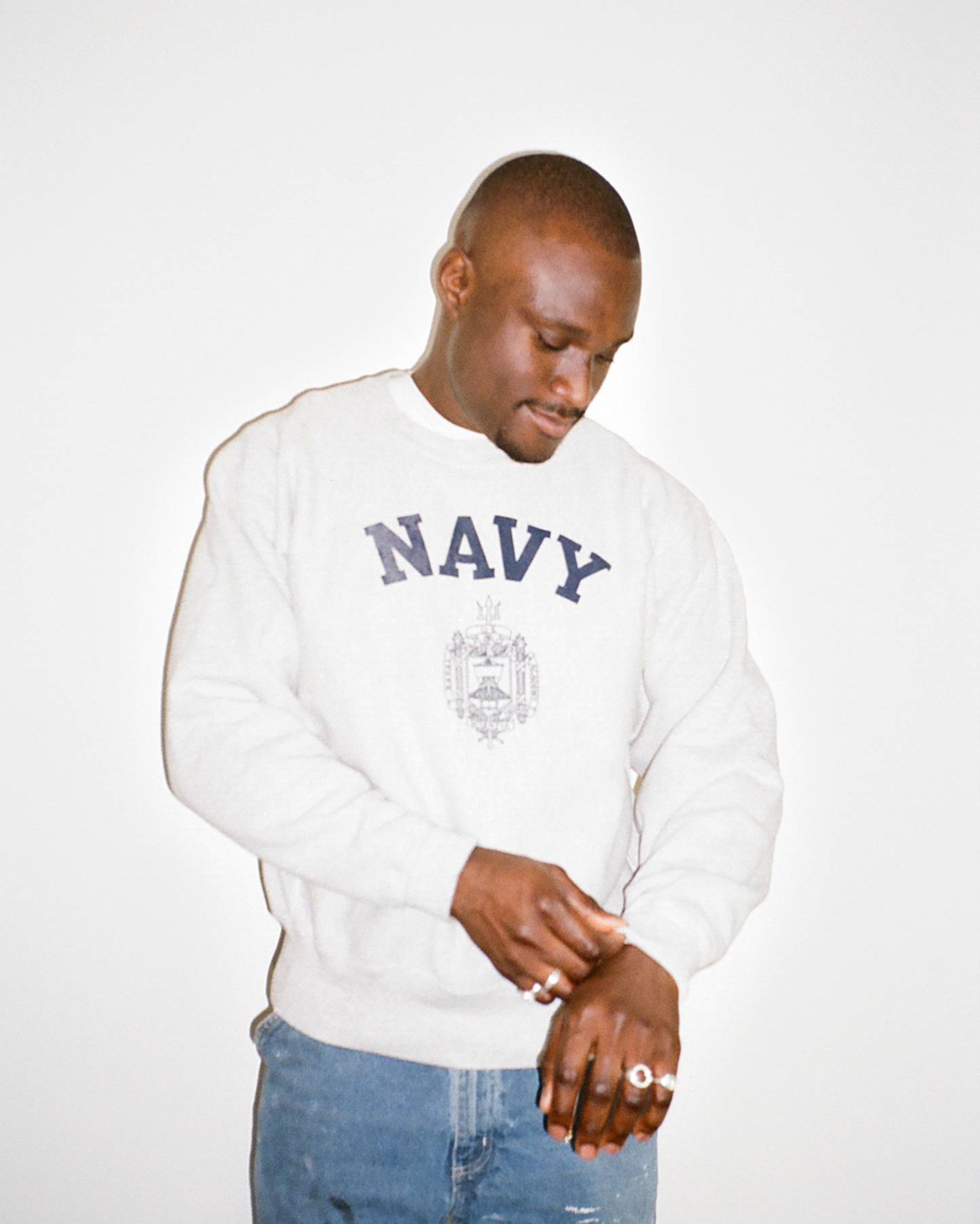 80s U.S. Naval Academy Sweatshirt: Grey XL