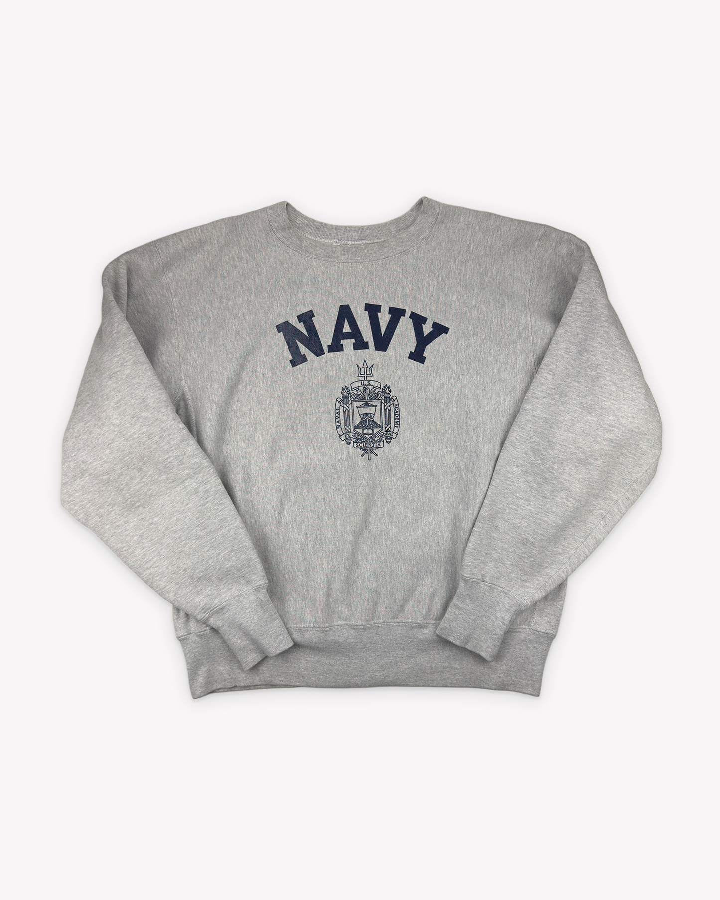 80s U.S. Naval Academy Sweatshirt: Grey XL
