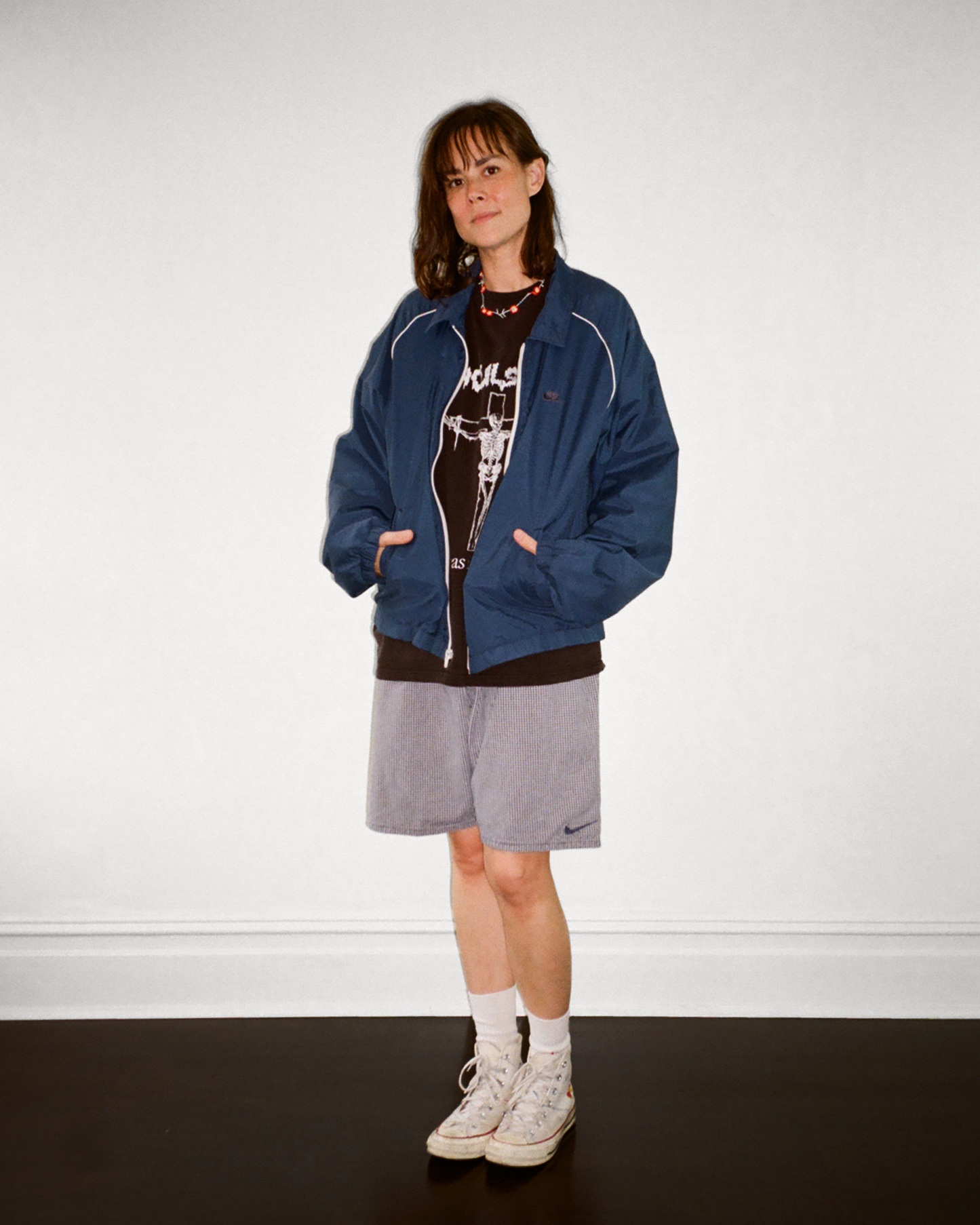 80s Nike Windbreaker Jacket: Blue M