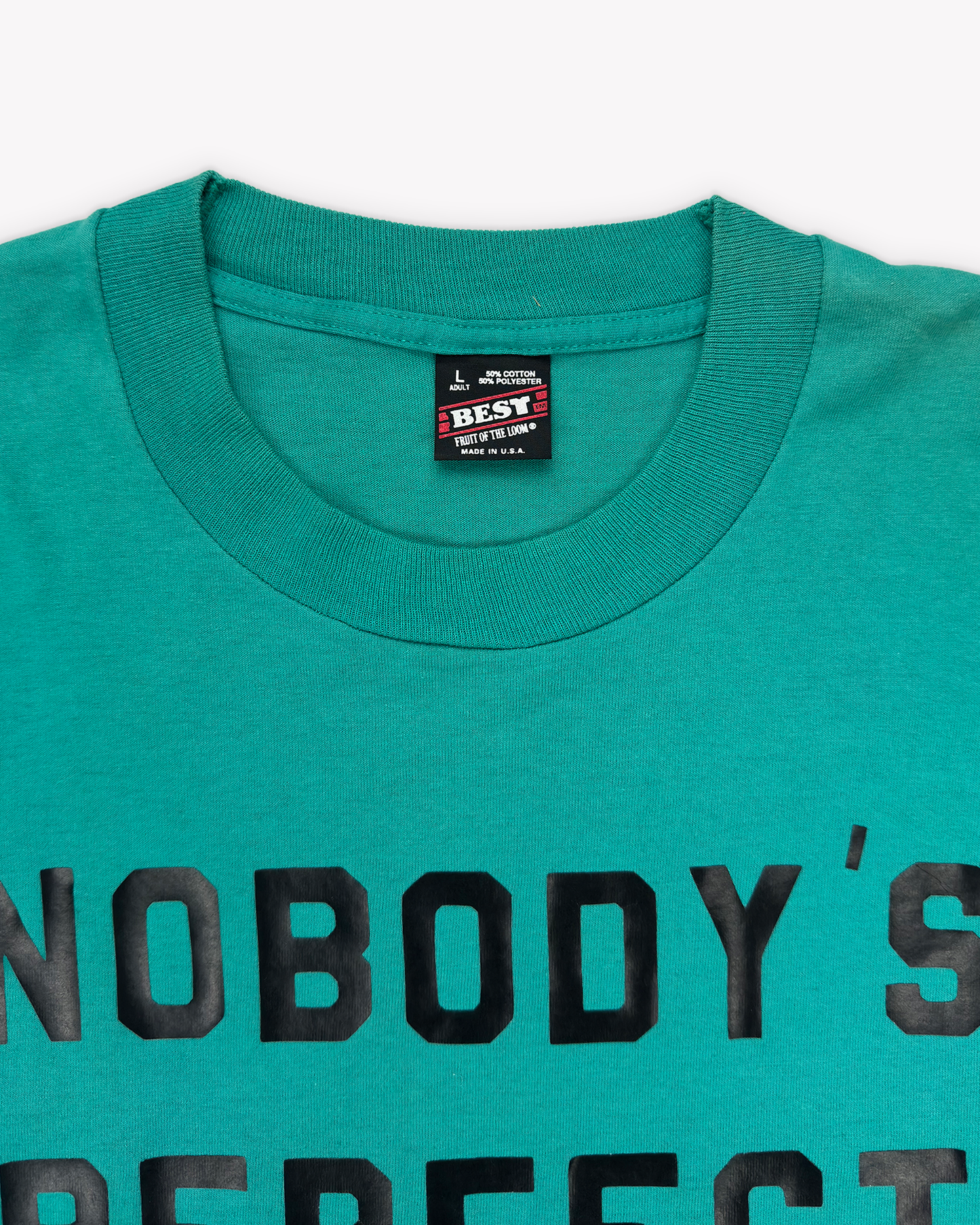 90s Nobody's Perfect Single Stitch Tee: Teal M