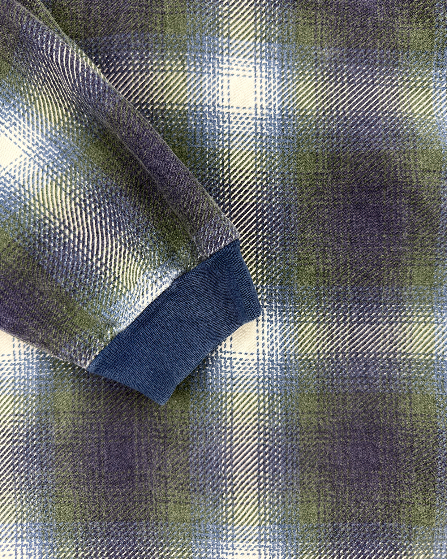 90s Structure Shadow Plaid Rugby: Navy XL