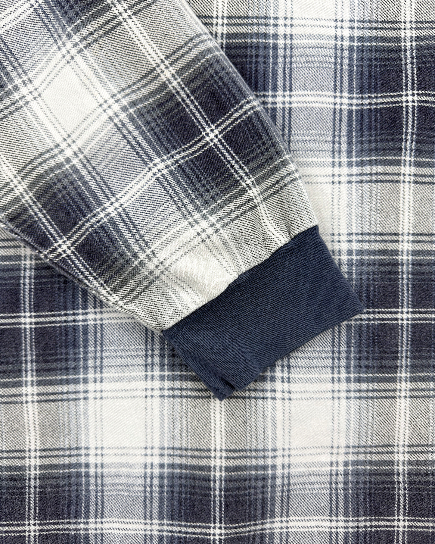90s Structure Shadow Plaid Rugby: White L
