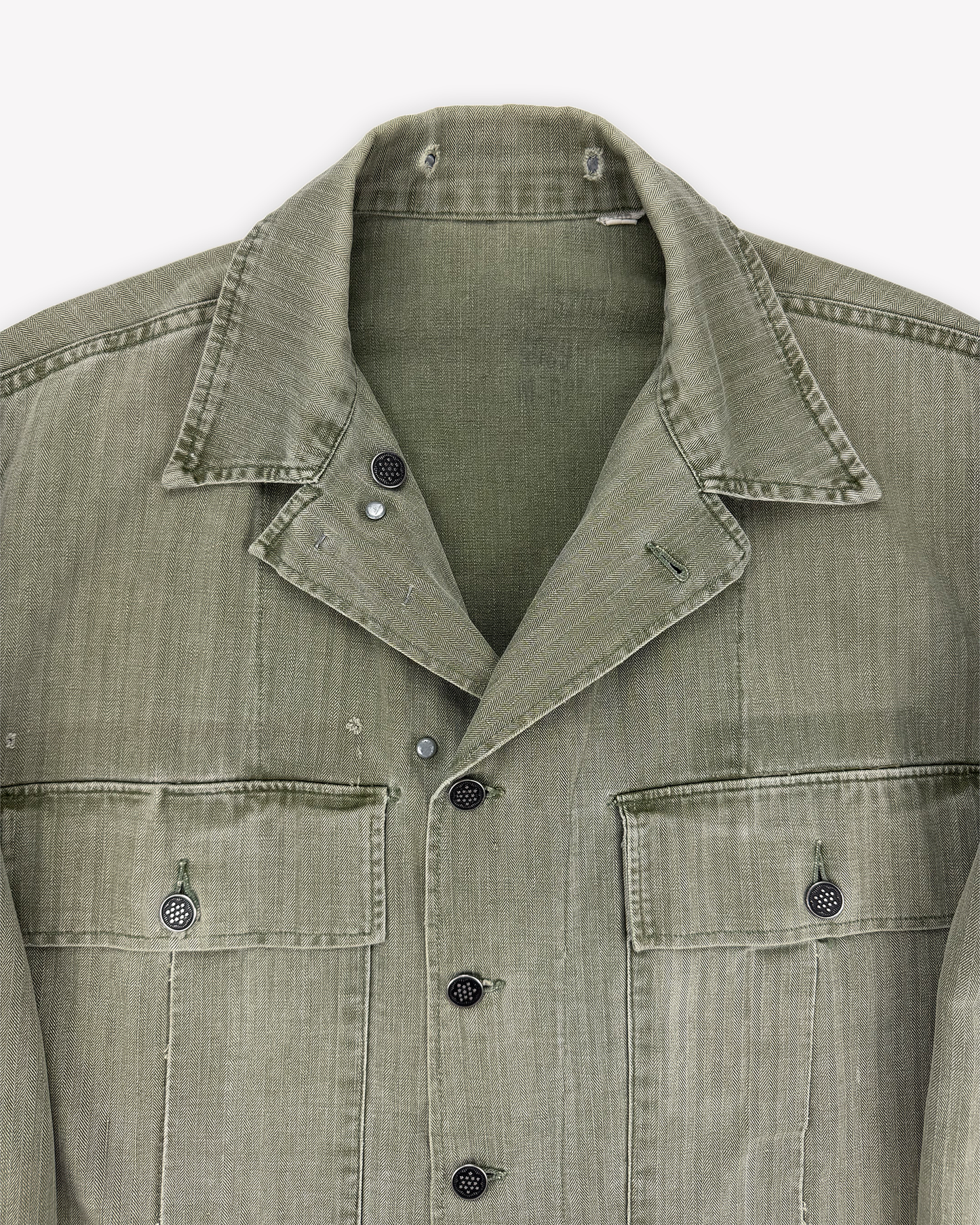 40s U.S. Army WWII HBT Jacket: Olive M