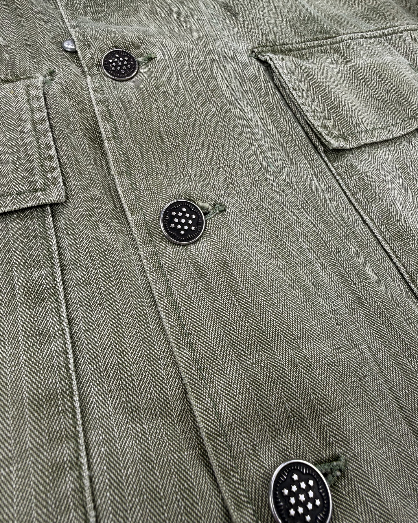 40s U.S. Army WWII HBT Jacket: Olive M