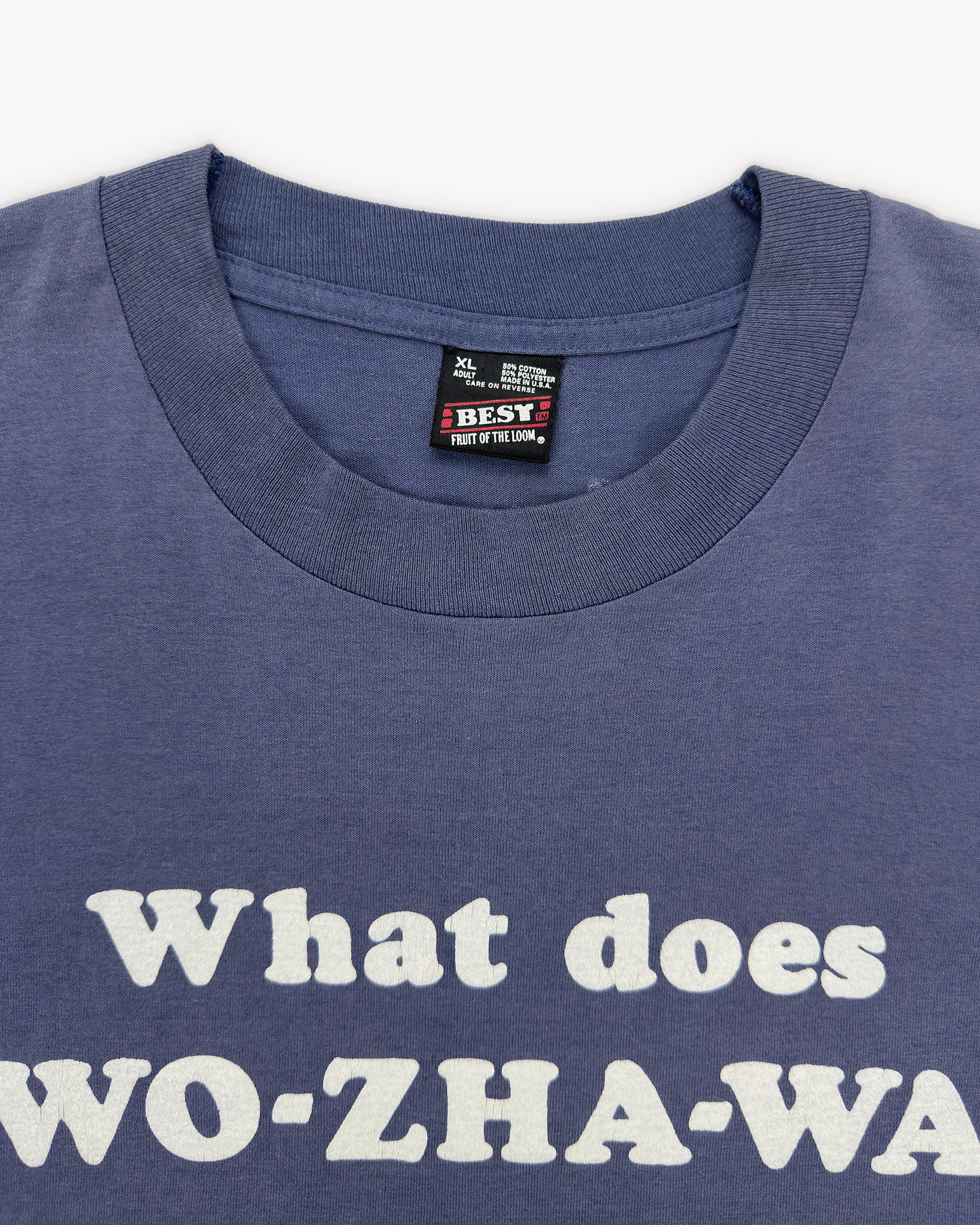 1995 Wo-Zha-Wa Single Stitch Tee: Blue M/L