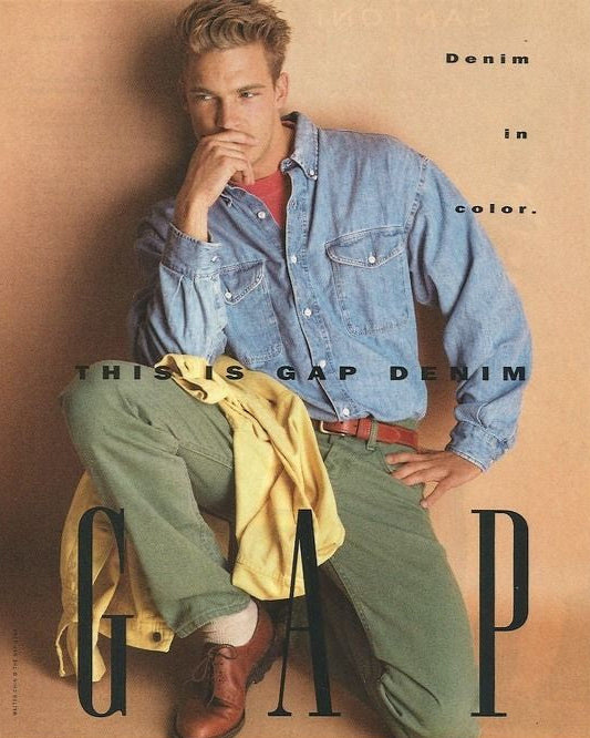 90s Gap Heavy Denim Work Shirt: Blue XL