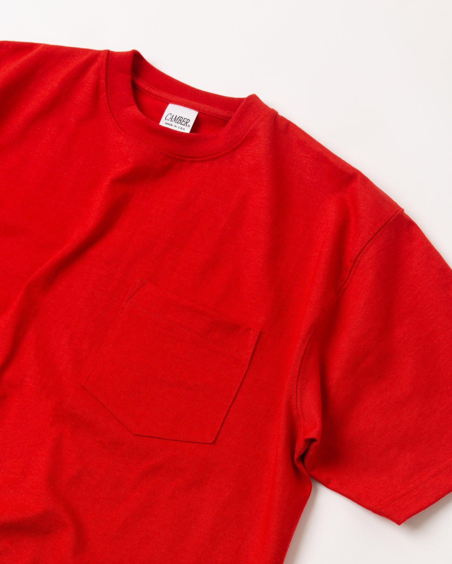 CAMBER USA MAX-WEIGHT POCKET TEE: RED